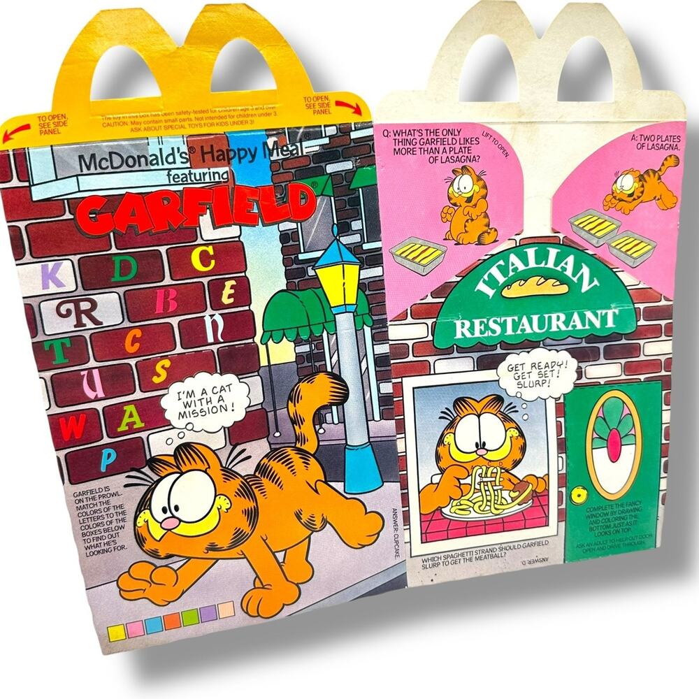 Garfield Vintage 1989 McDonald's Happy Meal box